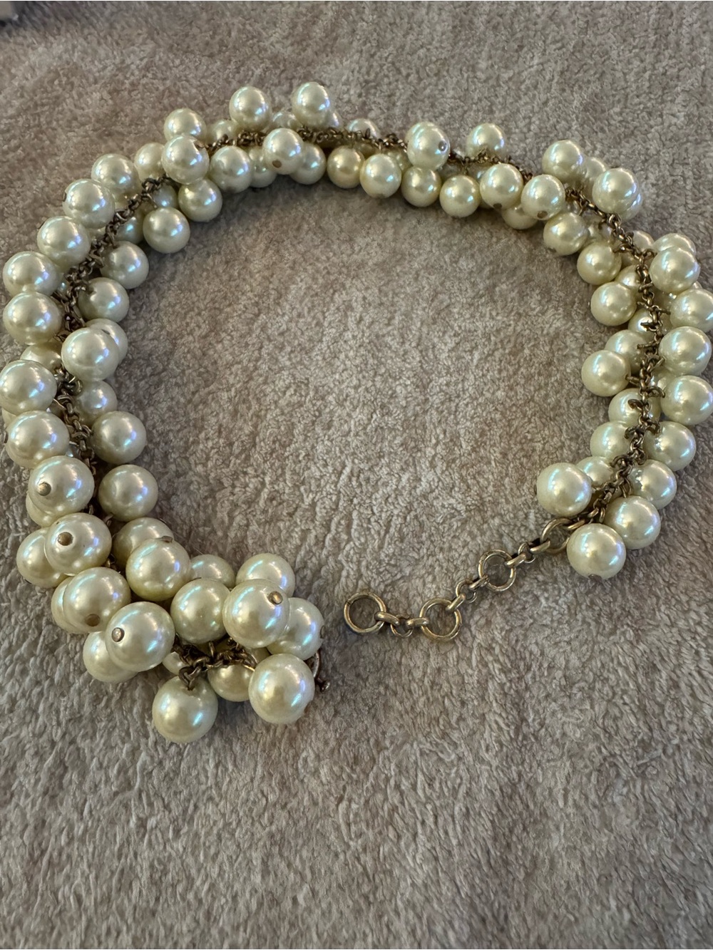 vintage J.Crew faux pearl cluster statement necklace